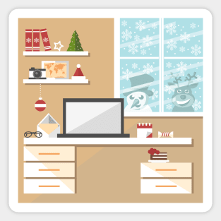 Santa Claus office interior Sticker